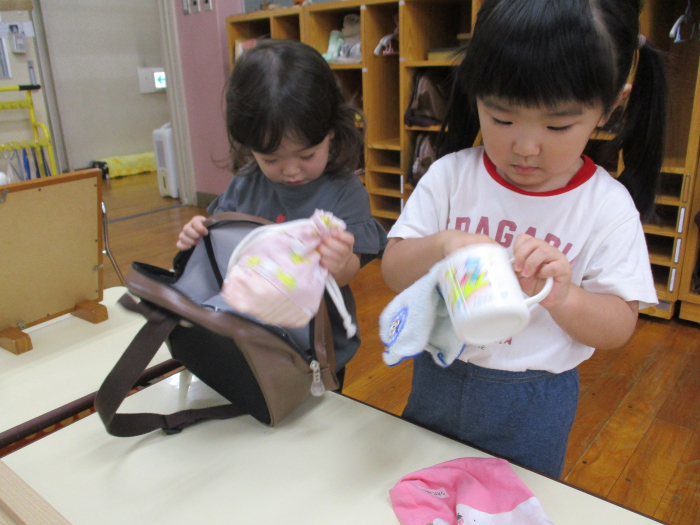 よいしょっと…　ふきふき☆